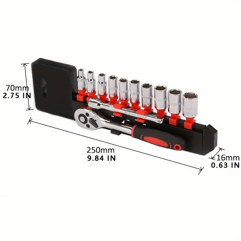 12pcs Ratchet Socket Wrench Set