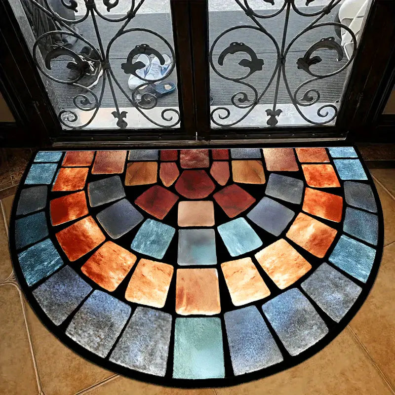 سجادة باب هندسية ملونة