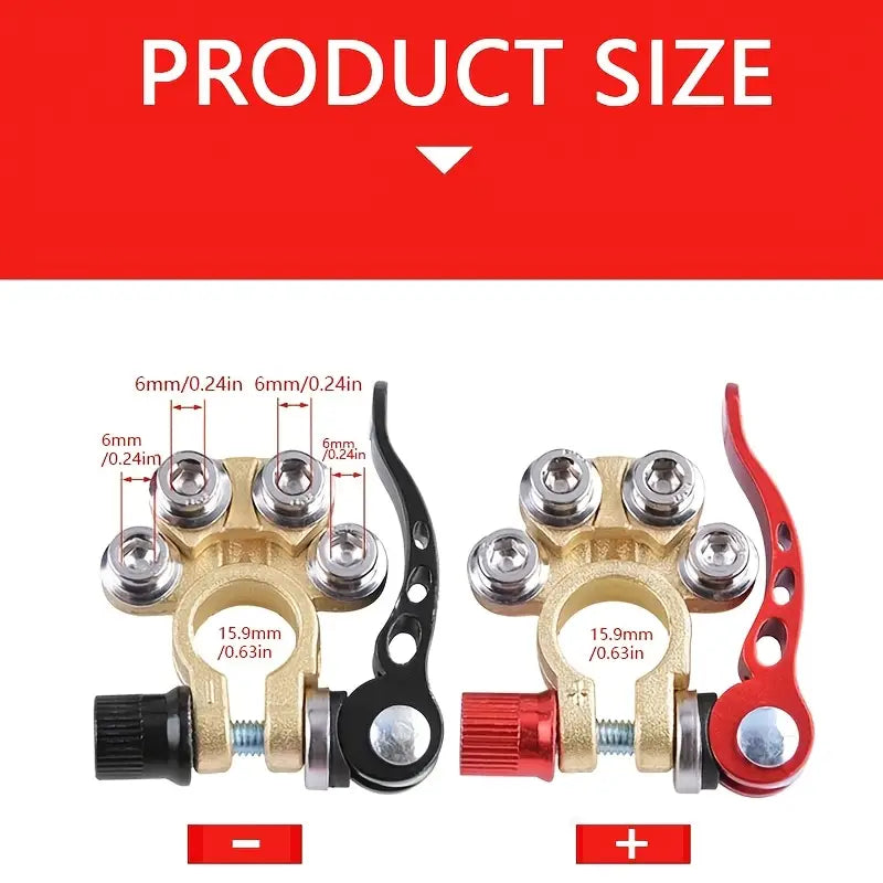 مشبك طرف بطارية السيارة سريع الفك (زوج واحد)