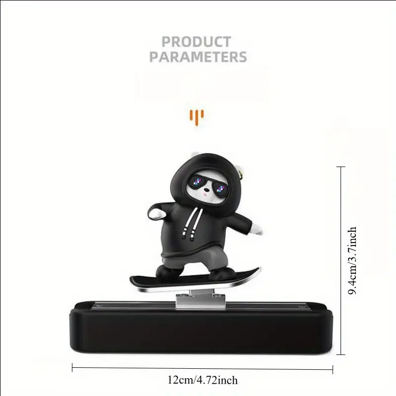 Skateboarding Panda Car Dashboard Decor