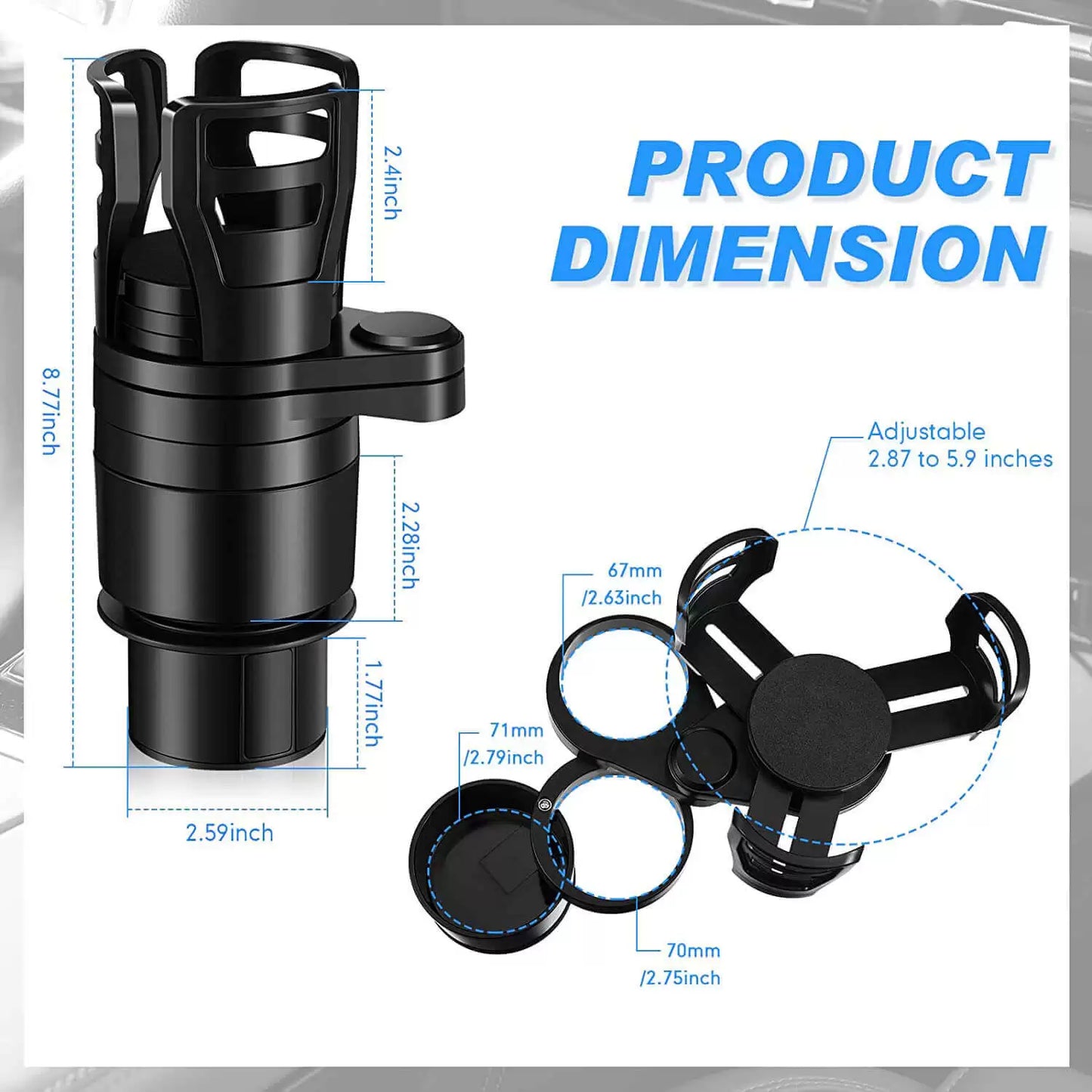 4-in-1 Adjustable Cars Drink Holder