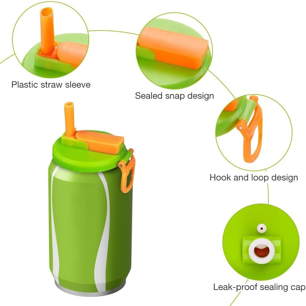 أغطية علب الصودا مع القش (4 قطع)