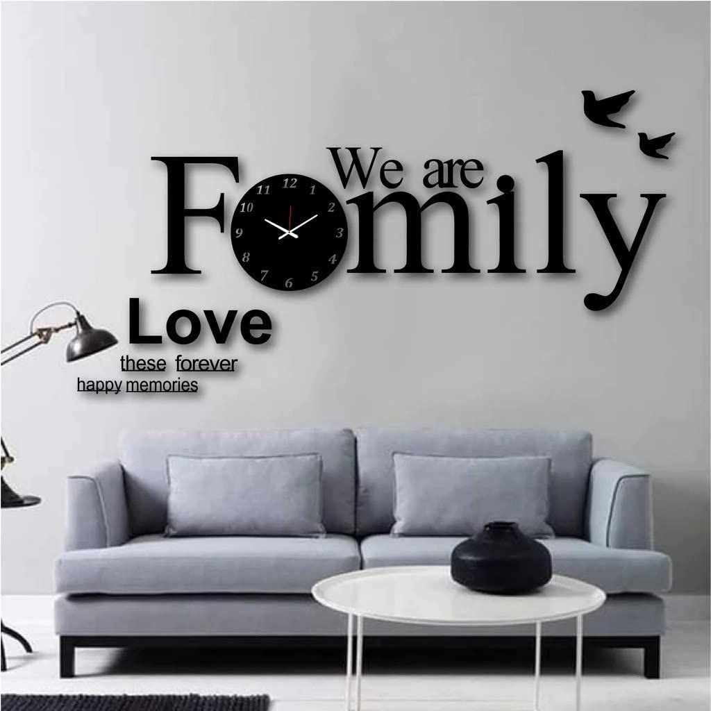 3D Acrylic Wall Art -We Are Family Wall Clock