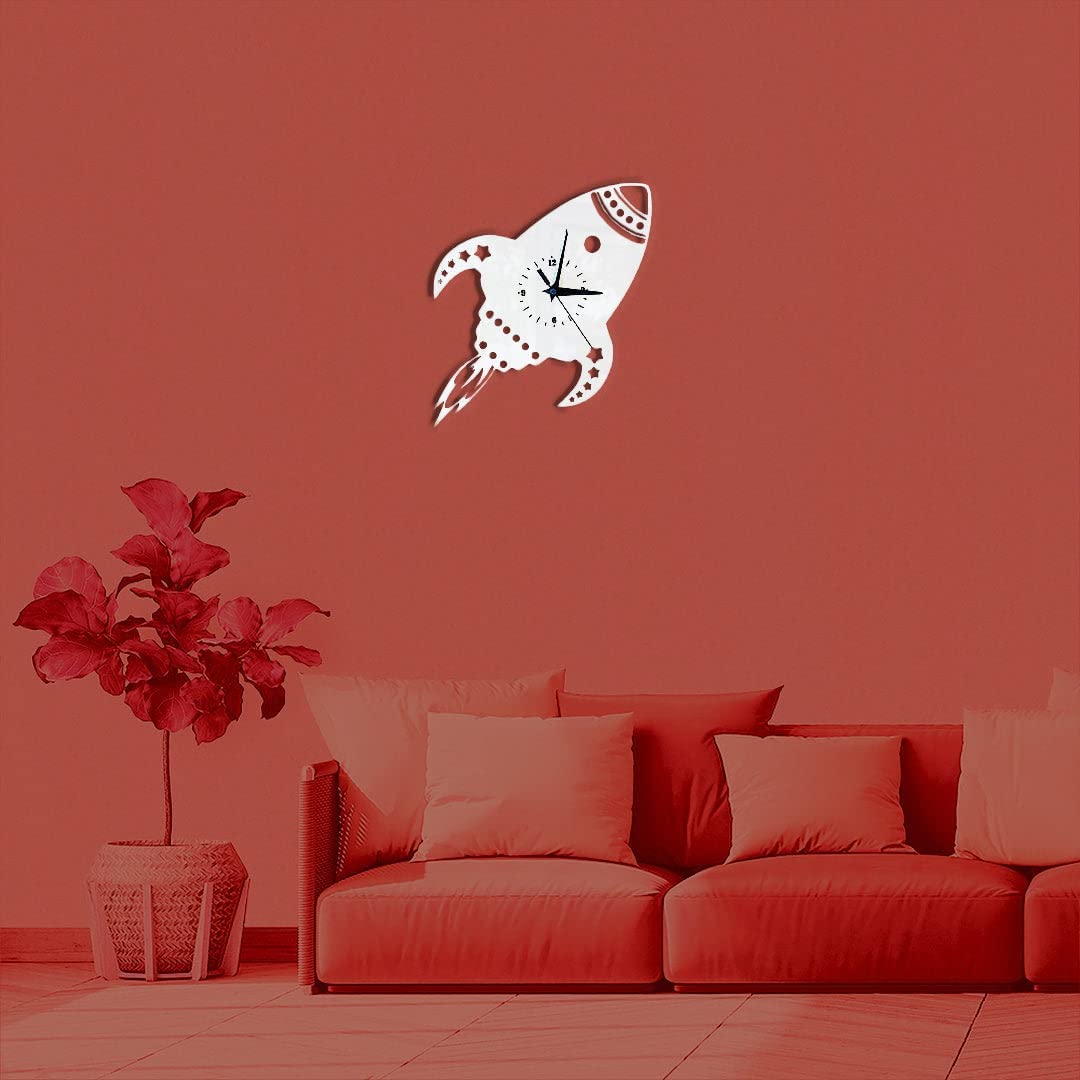 Modern 3D Spaceship Cartoon Wall Clock
