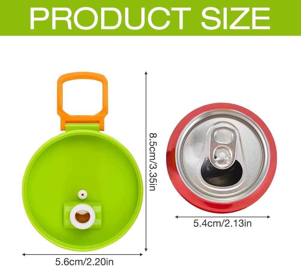 أغطية علب الصودا مع القش (4 قطع)