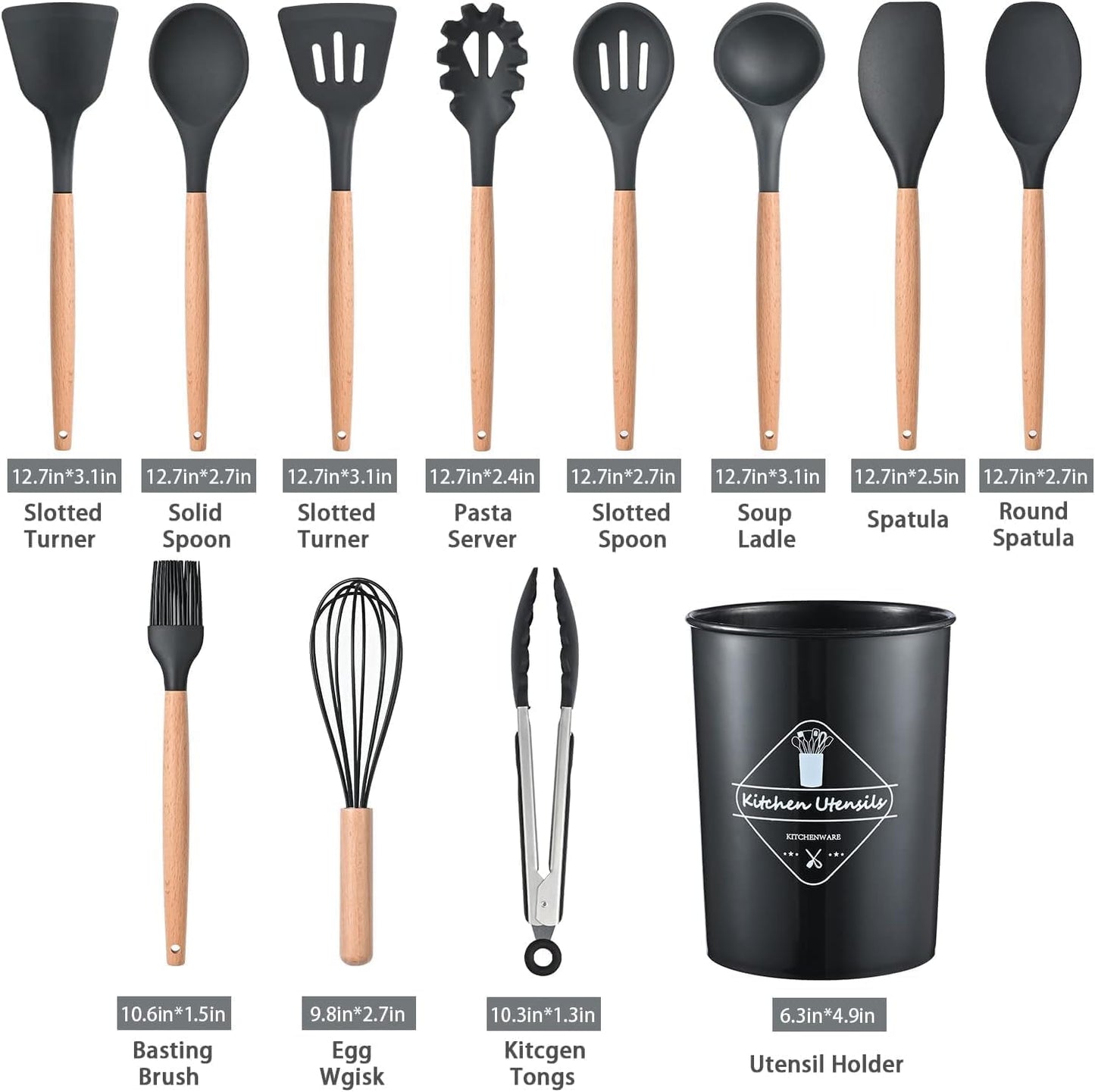 12 pcs Silicone Kitchen Utensil Set