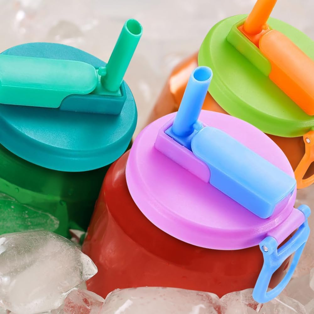 أغطية علب الصودا مع القش (4 قطع)