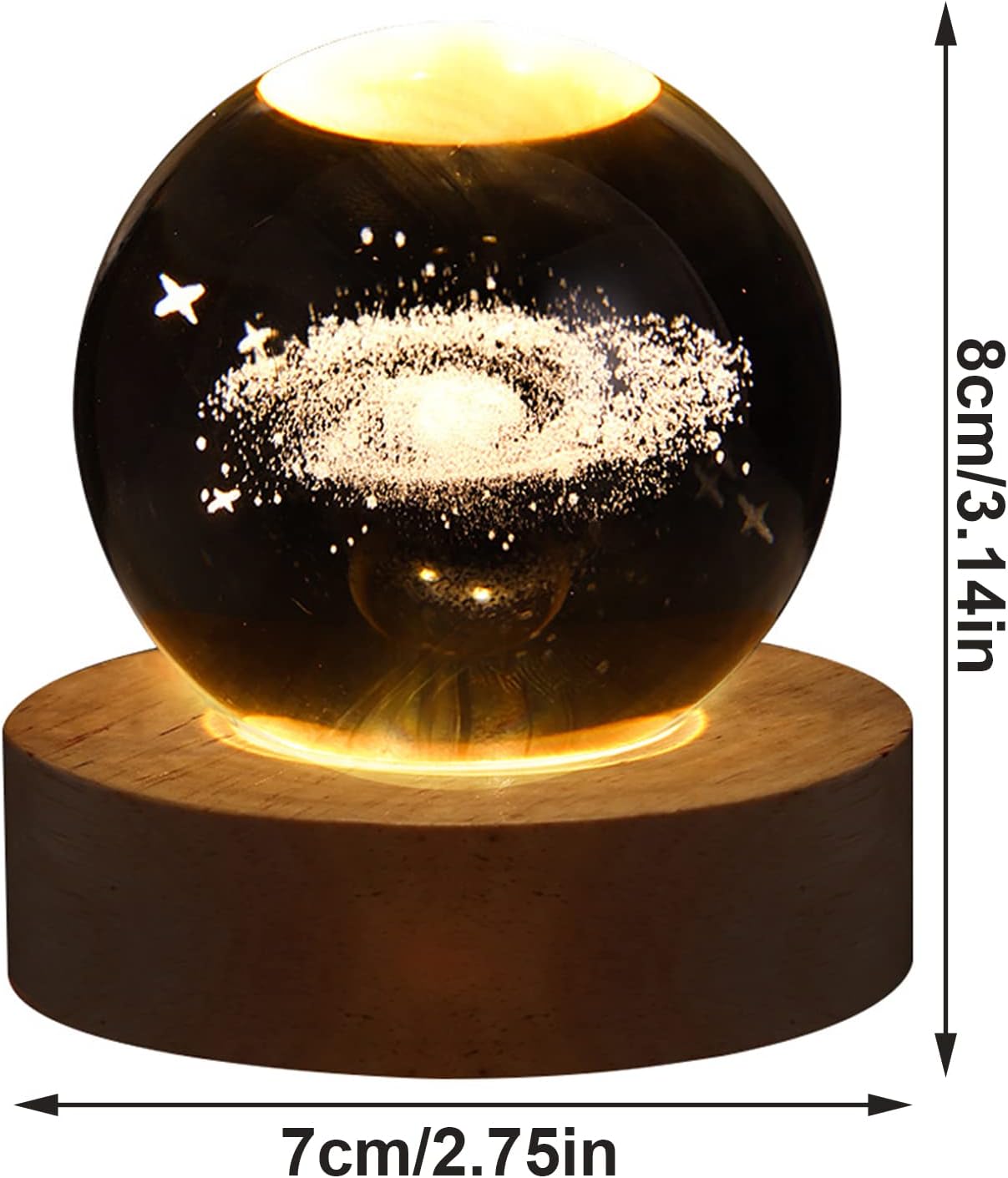 3D Galaxy Crystal Ball light