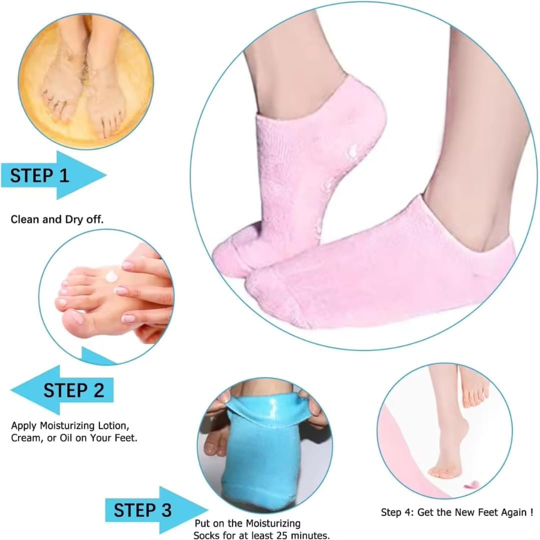 Silicon Moisturizer Gel Socks-3 Pairs
