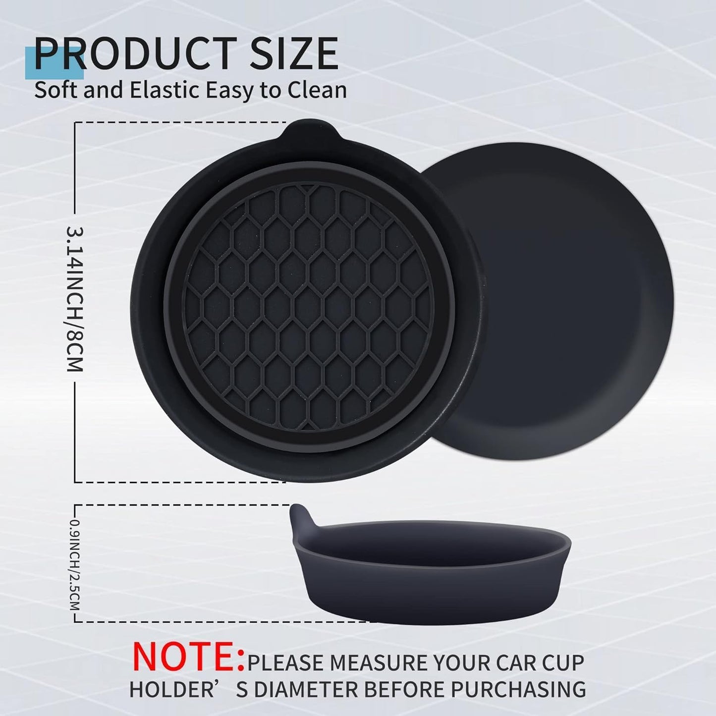 Silicone Car Cup Holder Coaster(2 pcs)