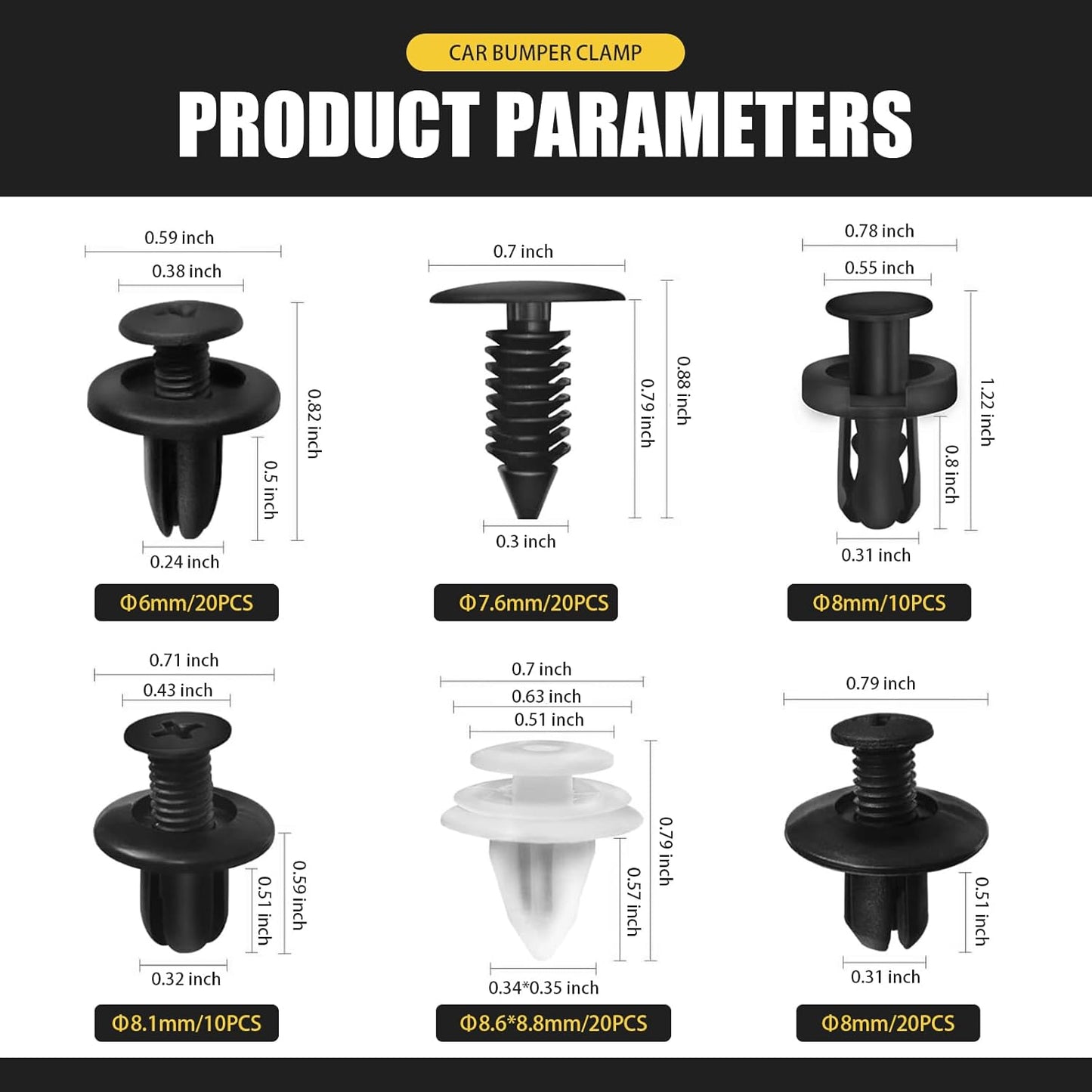 Multi-Model Car Plastic Fastener Clip(100 Clips with Screwdriver)