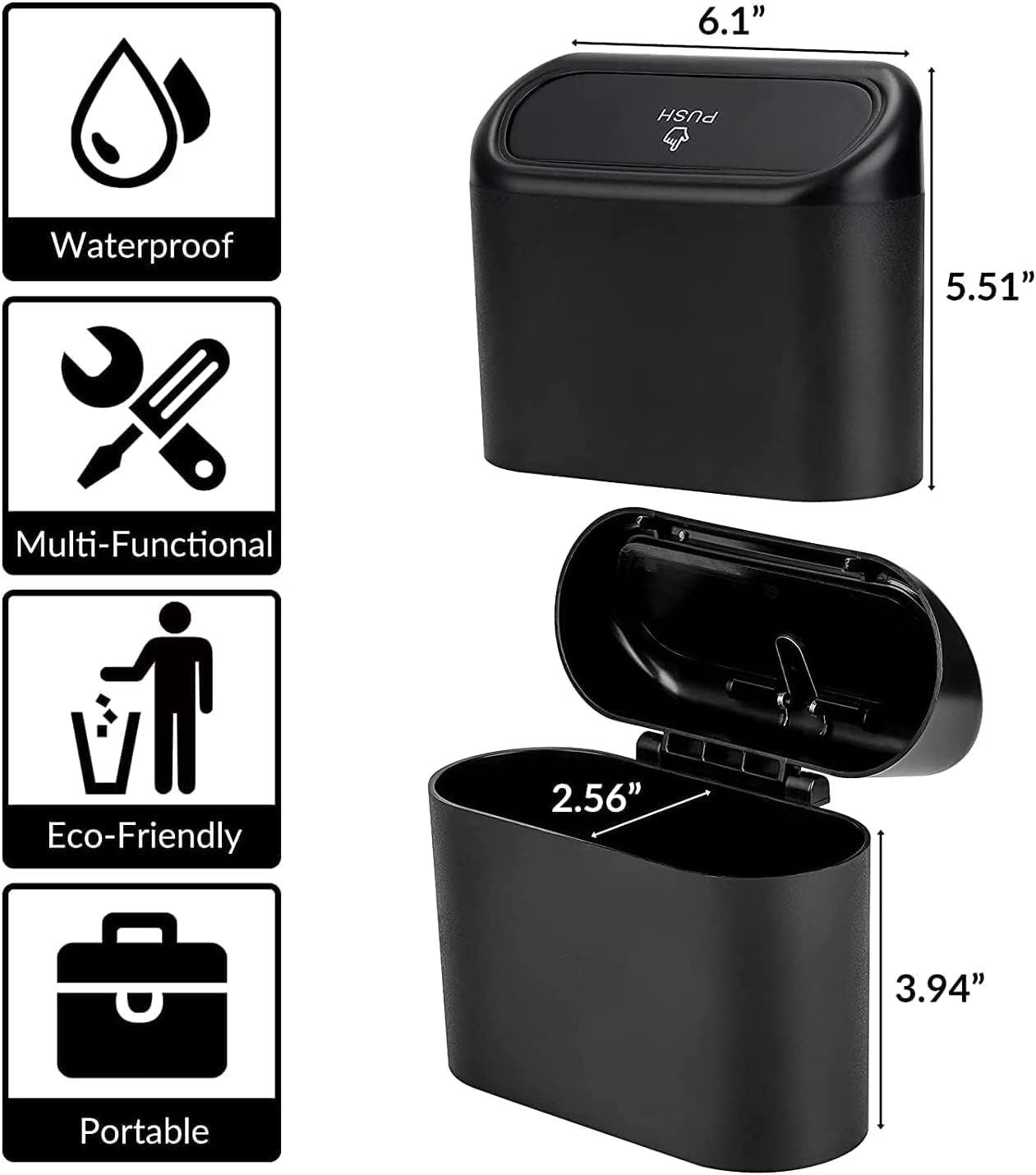 Car Trash Can with 2 Garbage bag rolls