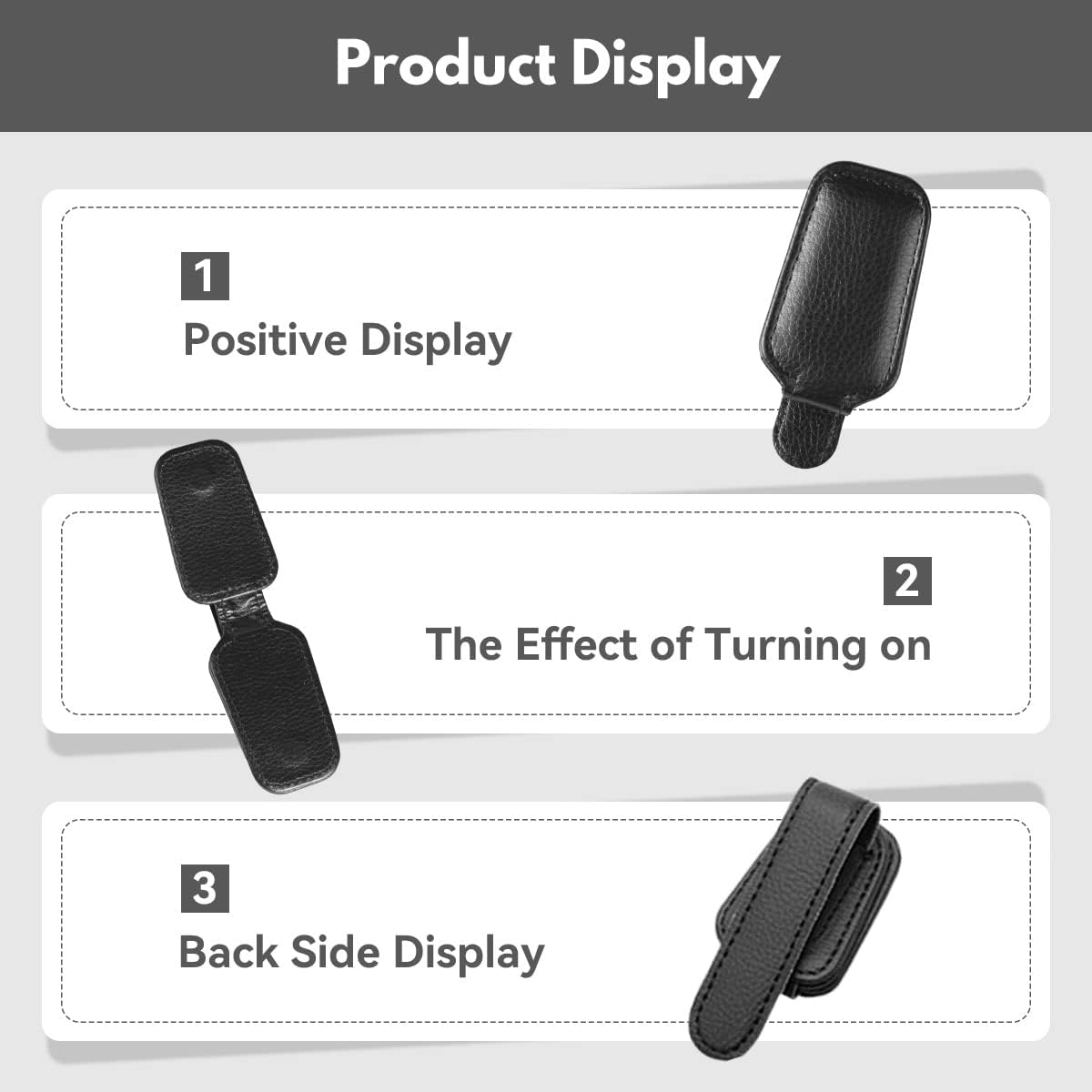 Leather Car Sun Glasses Clip