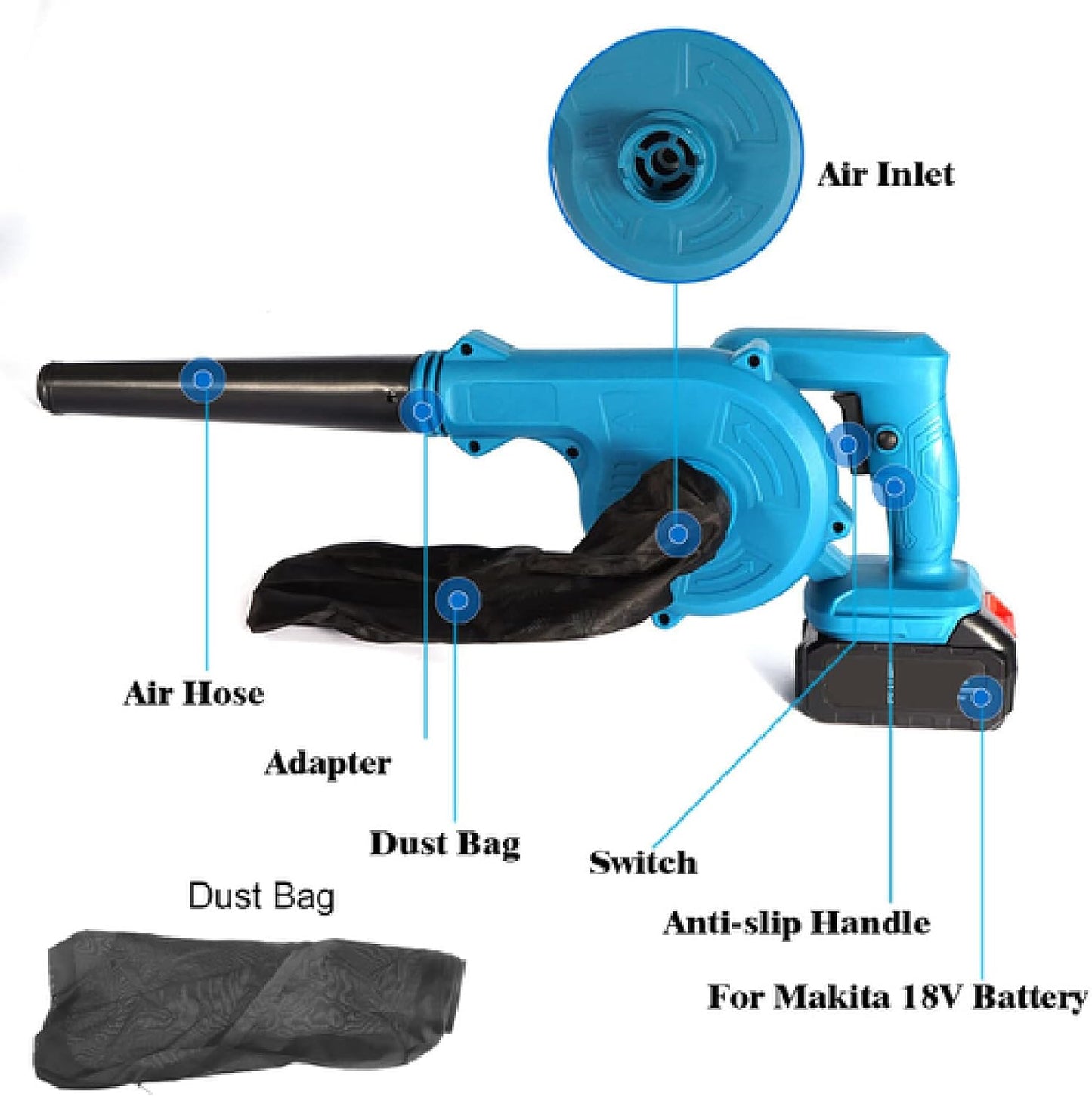 2 in 1 Chargeable Blower and Vacuum