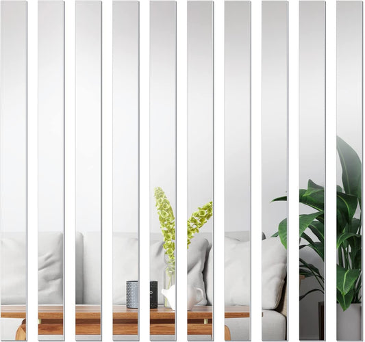 Stripe Self Adhesive Mirror Removable Long Acrylic Stick on Mirror