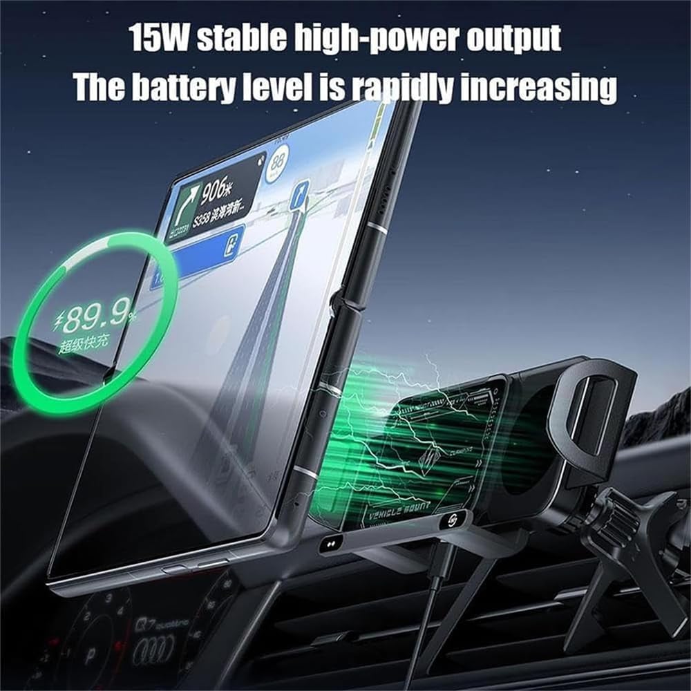 Car Auto Rotating Phone Holder with 15W Wireless Charger