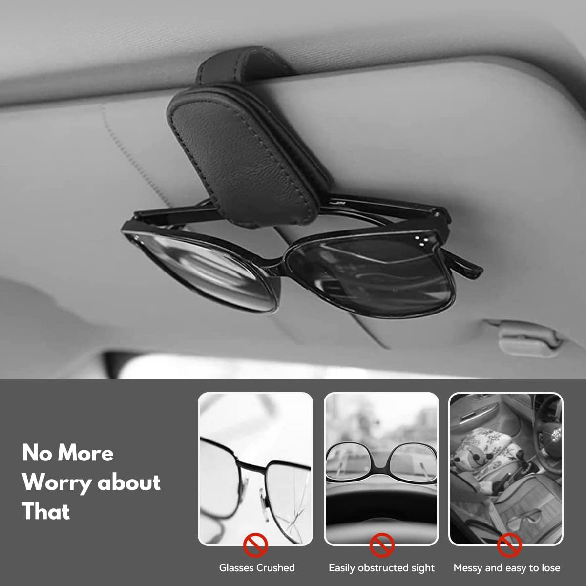 Leather Car Sun Glasses Clip