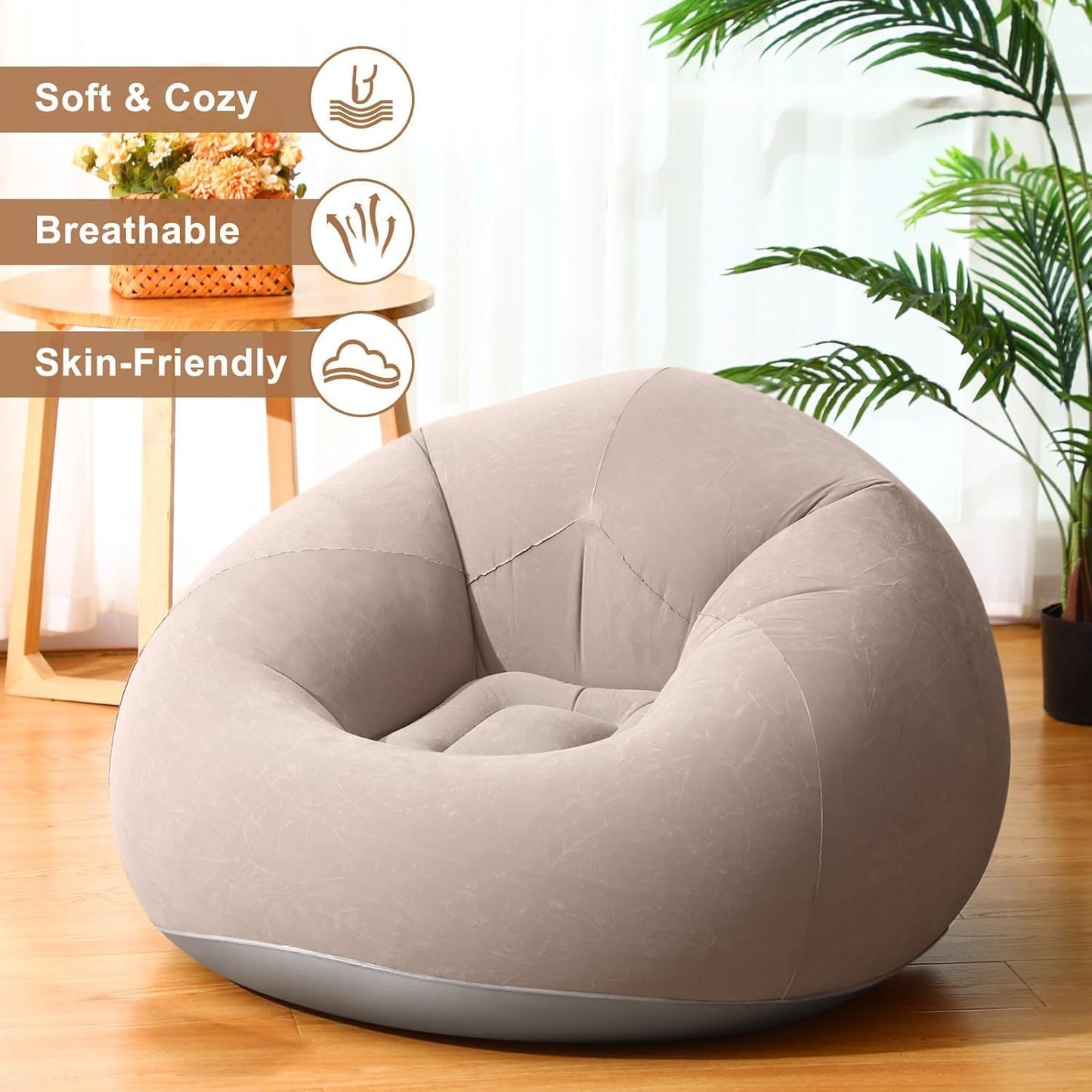Cozy Inflatable Sofa Chair with Manual Air Pump