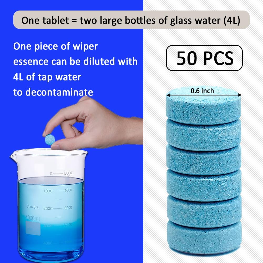 Car Windshield Glass Concentrated Washer Tablets(50 Pcs)