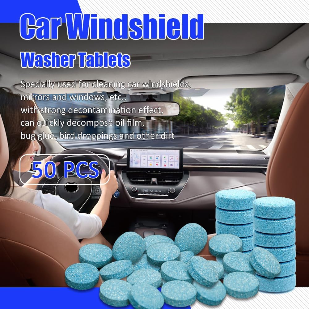 Car Windshield Glass Concentrated Washer Tablets(50 Pcs)