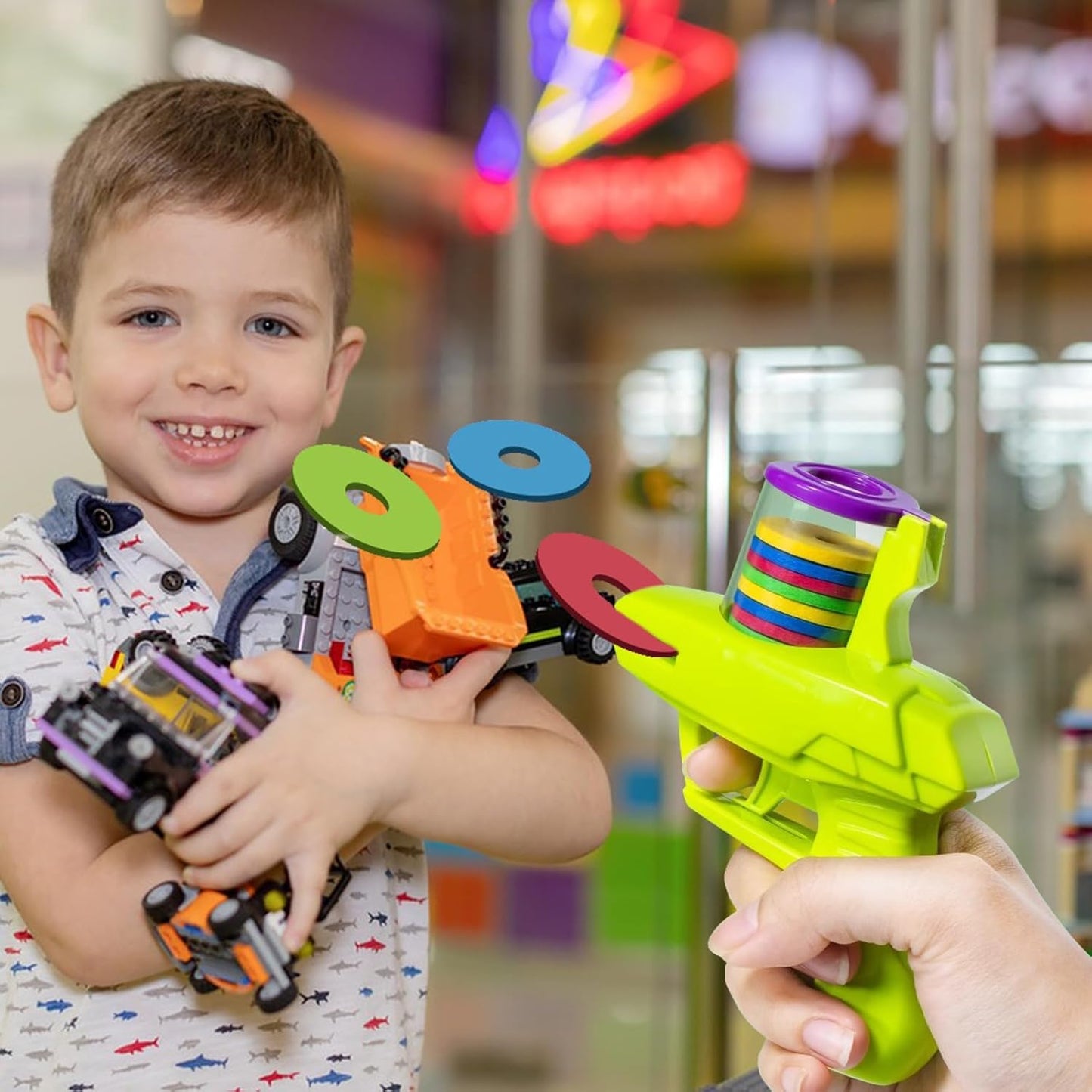 لعبة إطلاق أقراص رغوية ملونة (قطعتان)