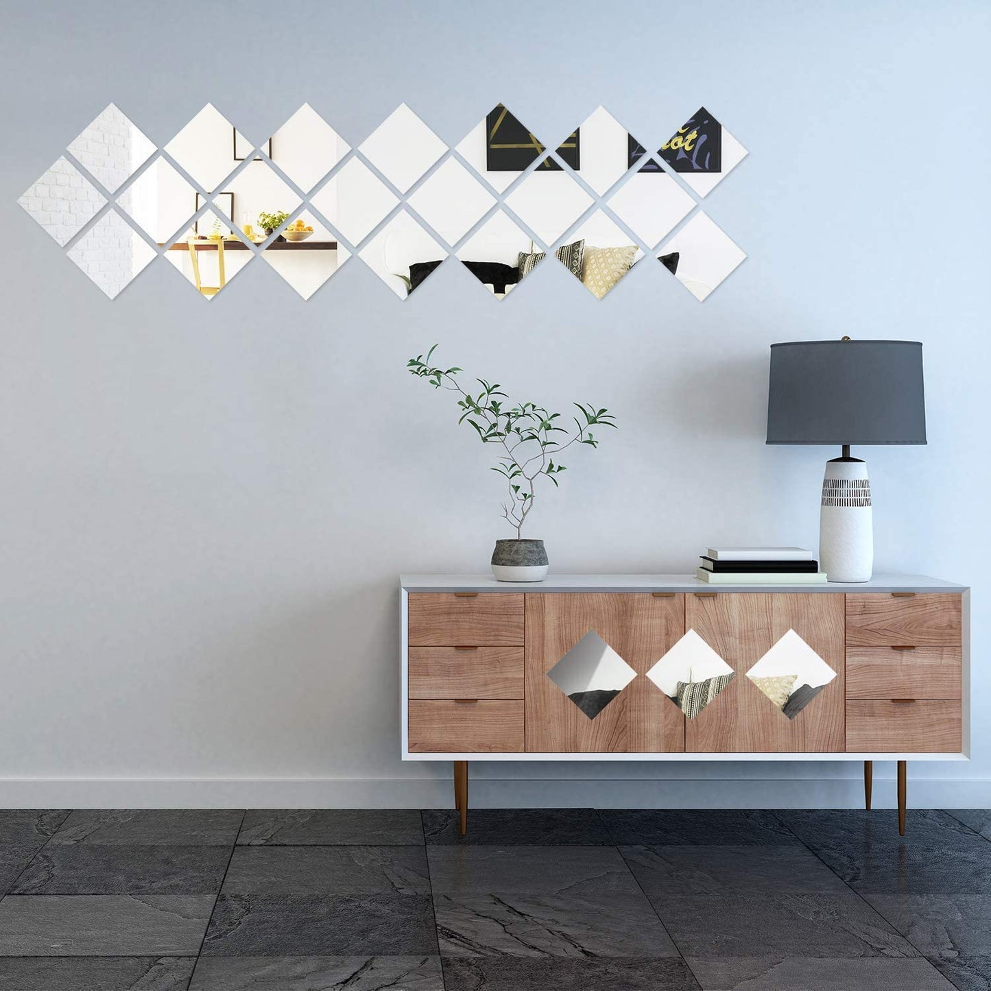 Removable Acrylic Mirror Setting Wall Sticker