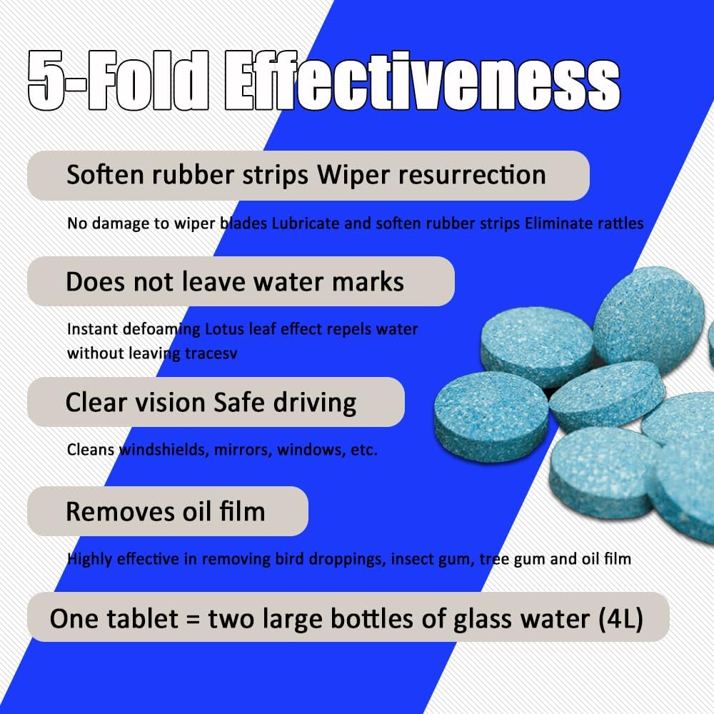 Car Windshield Glass Concentrated Washer Tablets(50 Pcs)