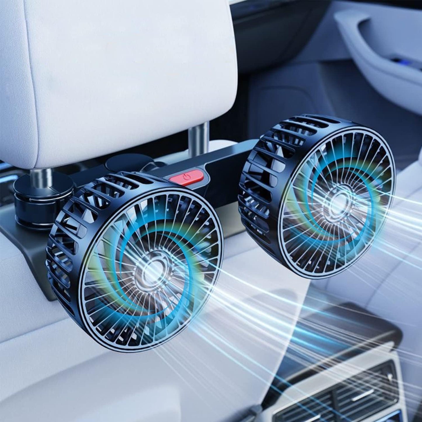 USB Car Dual-Head Rear Ventilation Fan
