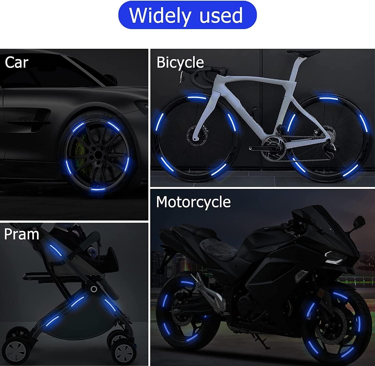 ملصقات عجلات السيارة العاكسة (20 قطعة)