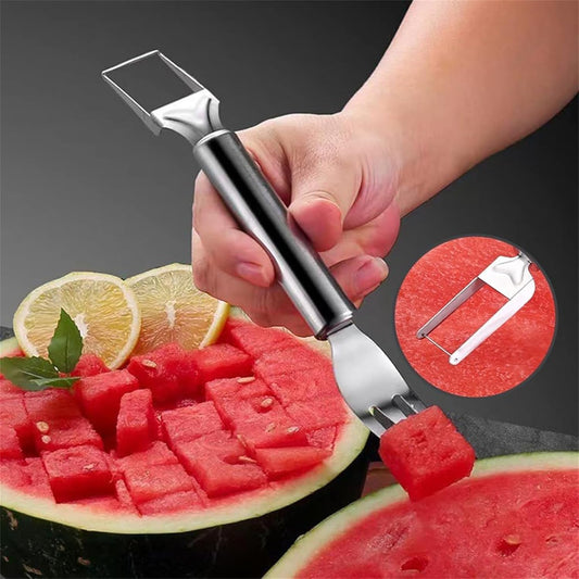 2-in-1 Stainless Steel Watermelon Slicer & Fork(2 pcs)