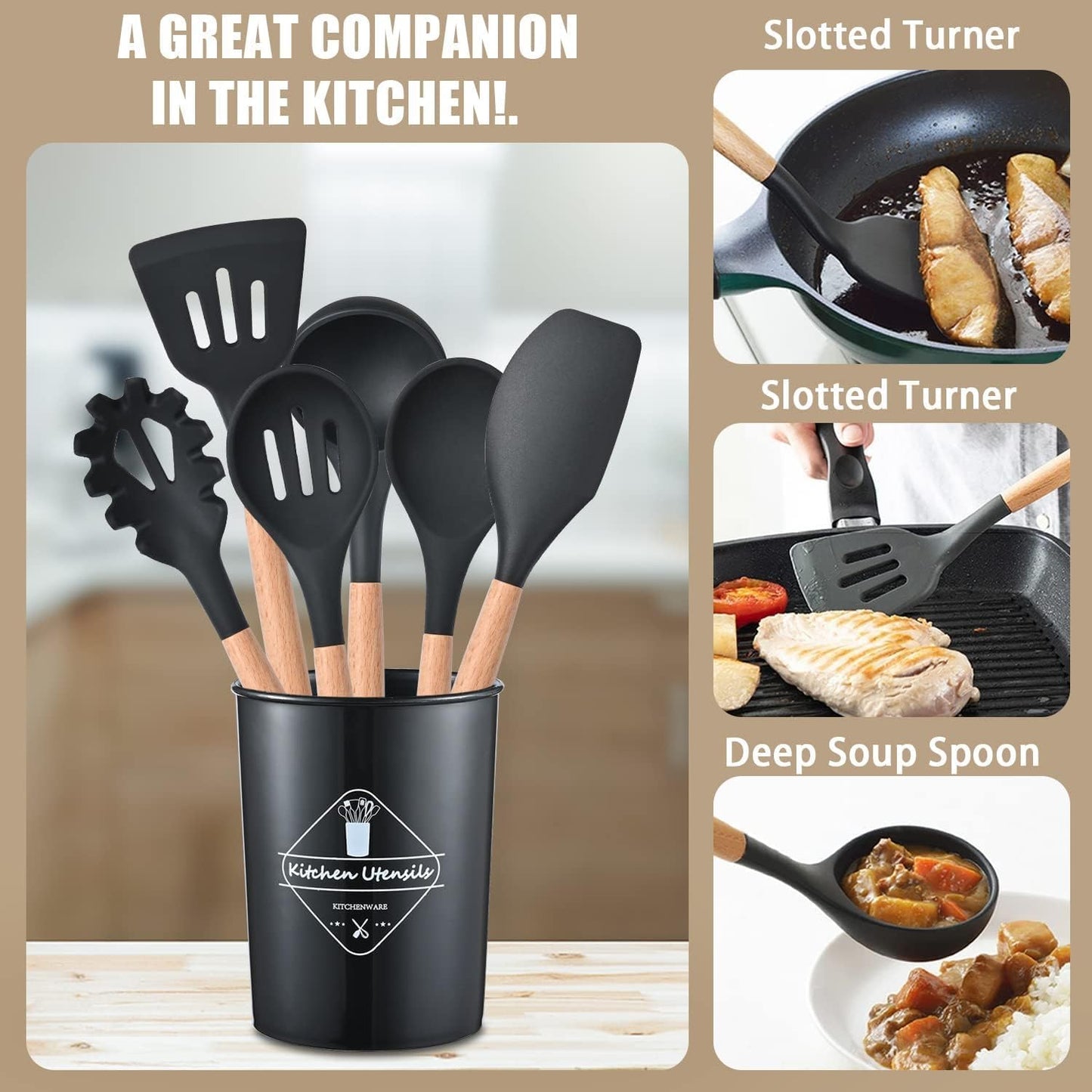 12 pcs Silicone Kitchen Utensil Set