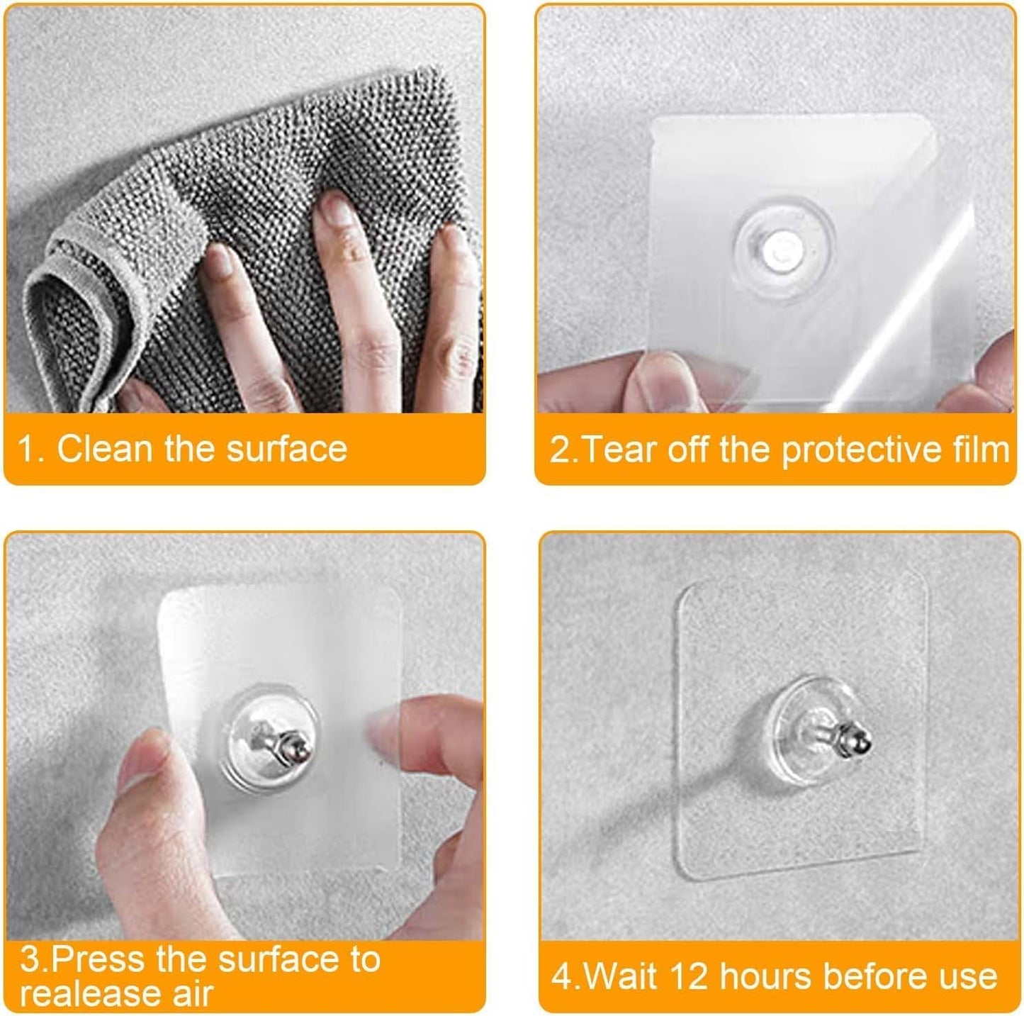 خطافات حائط بدون برغي للحفر (20 قطعة)