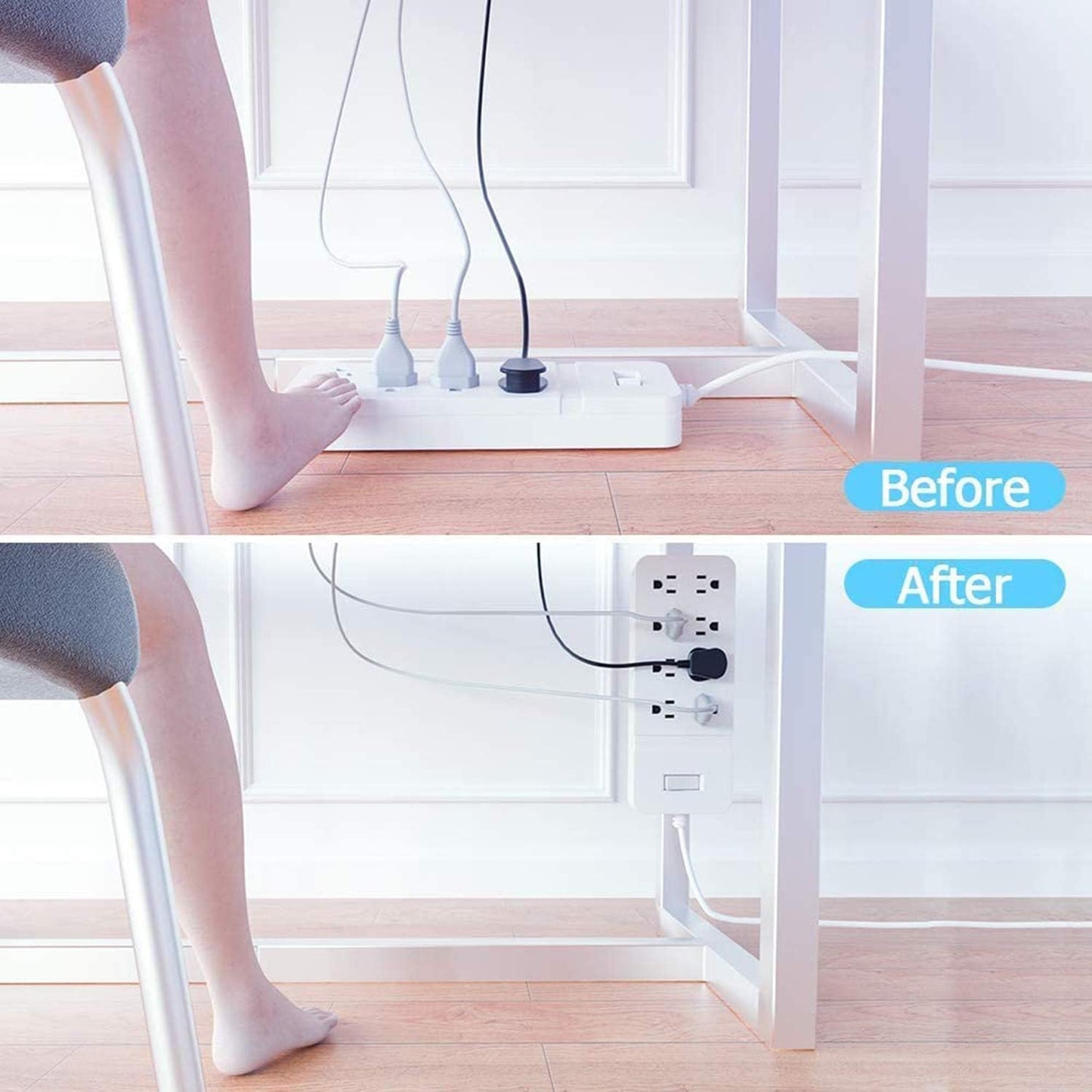 Wall-Mounted Power Strip Holder(10 Pcs)