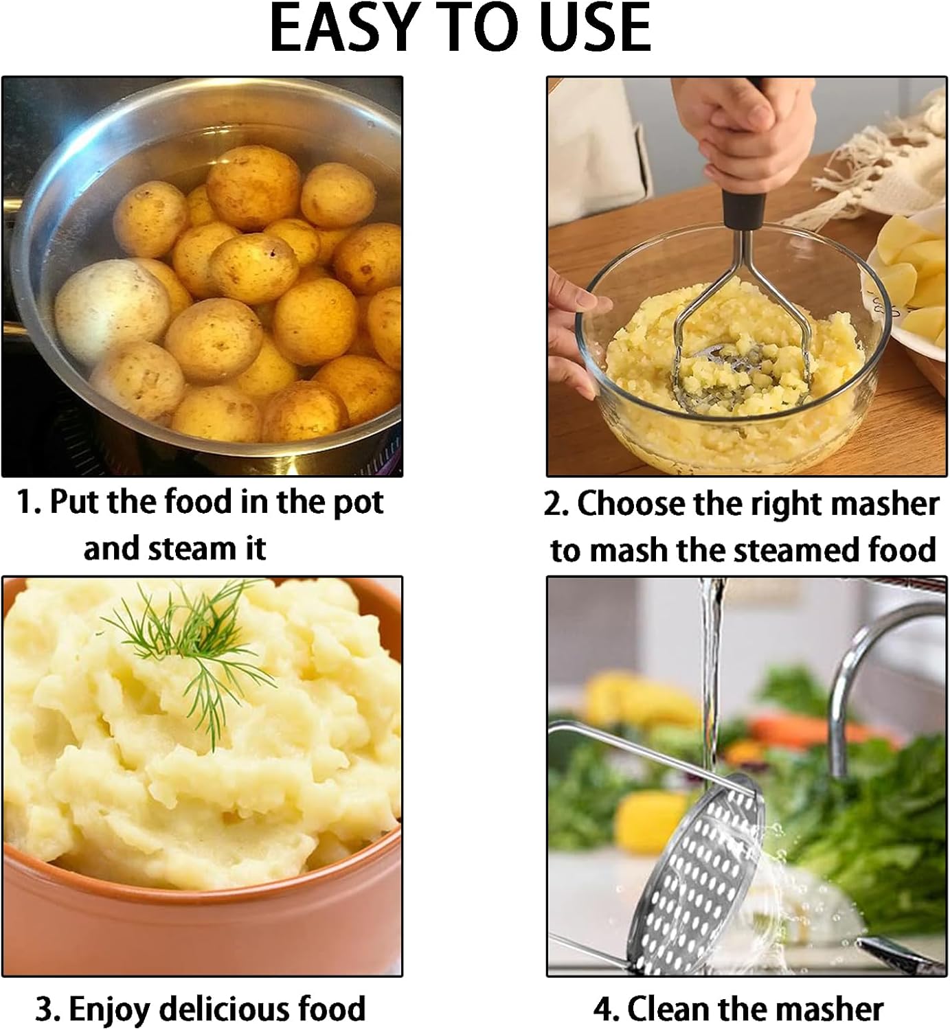 هراسة البطاطس المصنوعة من الفولاذ المقاوم للصدأ