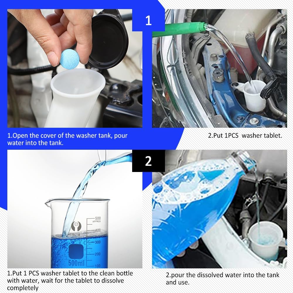 Car Windshield Glass Concentrated Washer Tablets(50 Pcs)