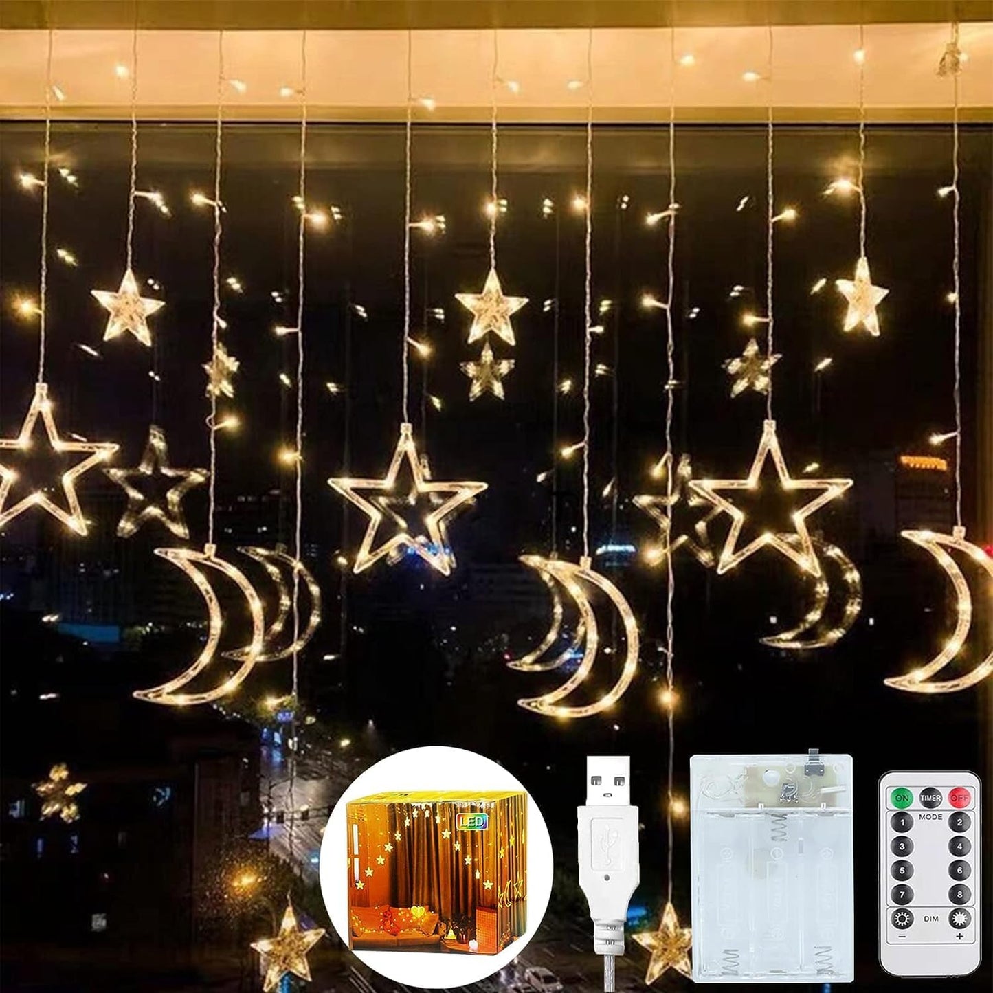 LED Ramadan Lights Moons and Stars