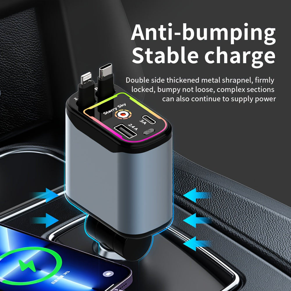4-in-1 Car Charger with Star Projector