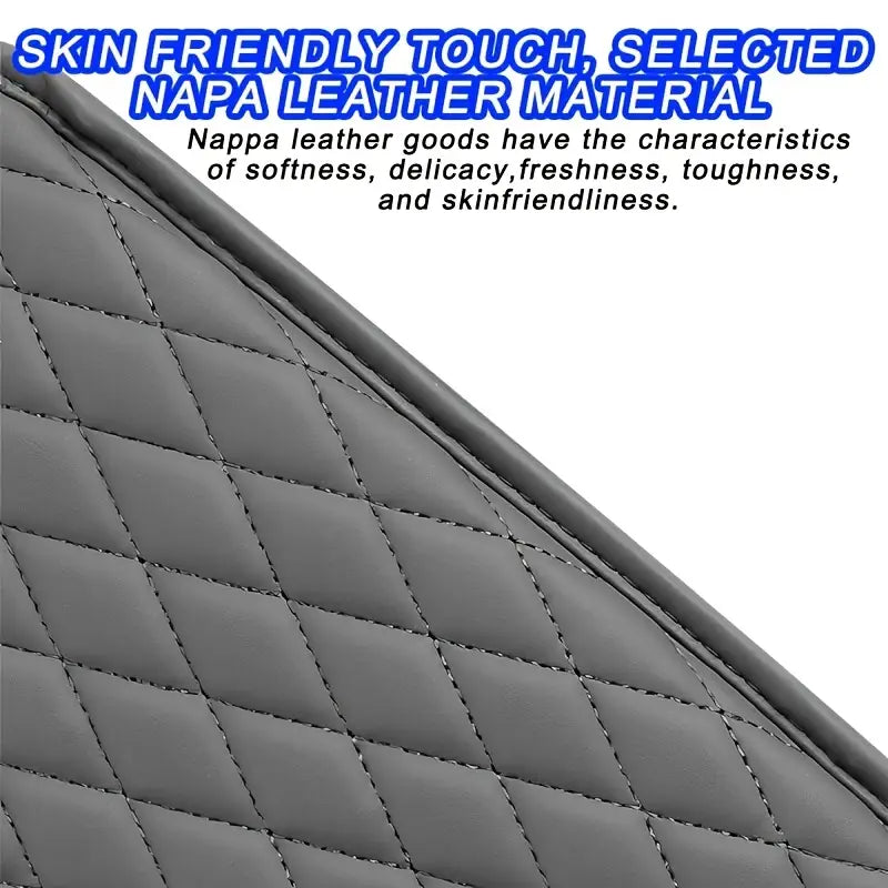 وسادة مسند ذراع السيارة الجلدية مع جيوب