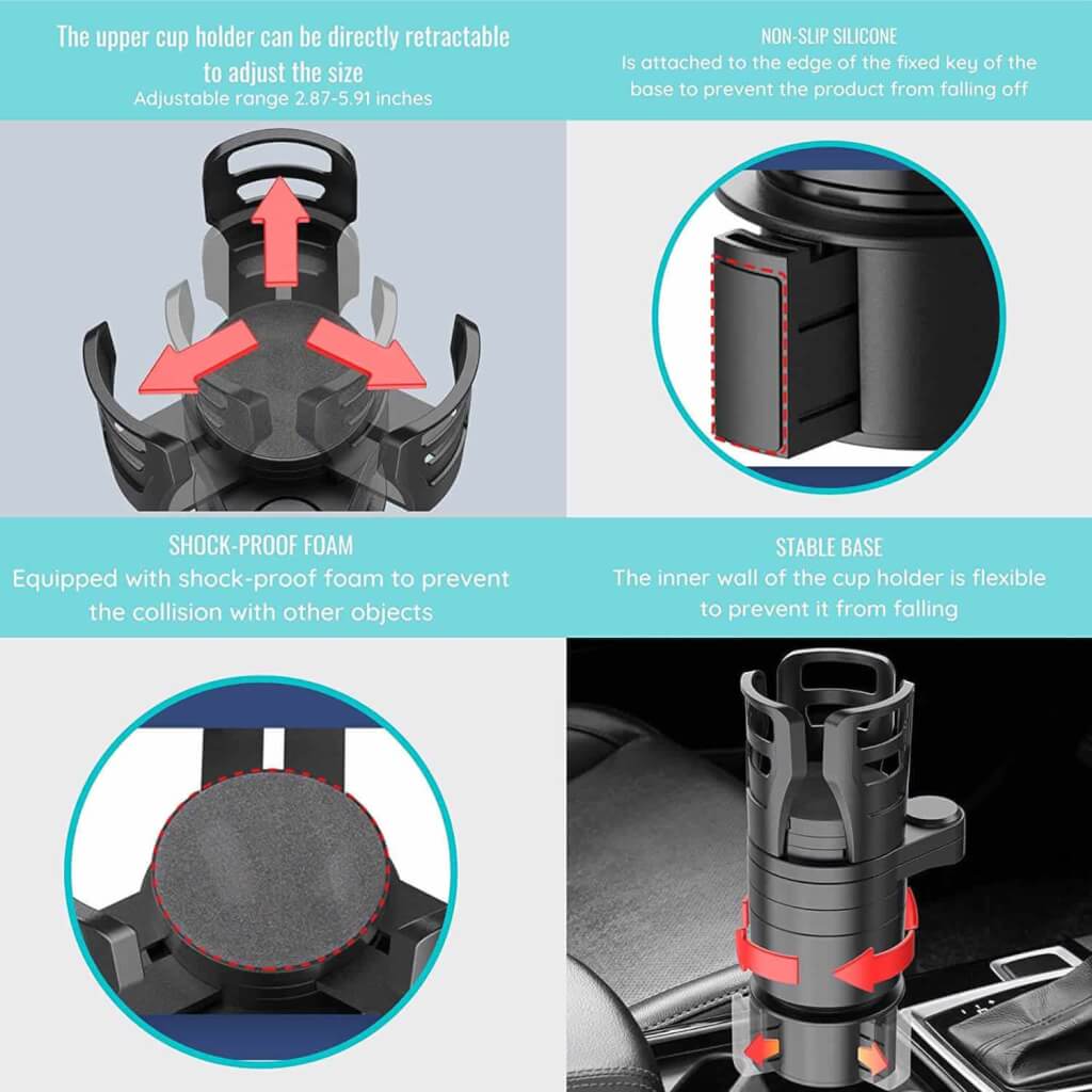 4-in-1 Adjustable Cars Drink Holder