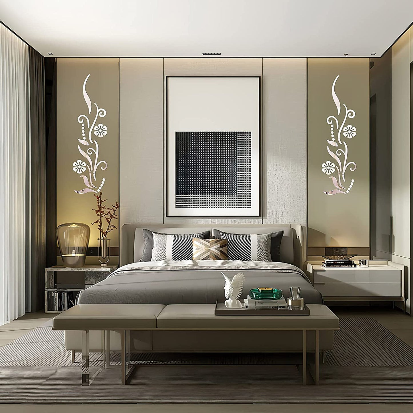 3D Flower Mirror Wall Sticker