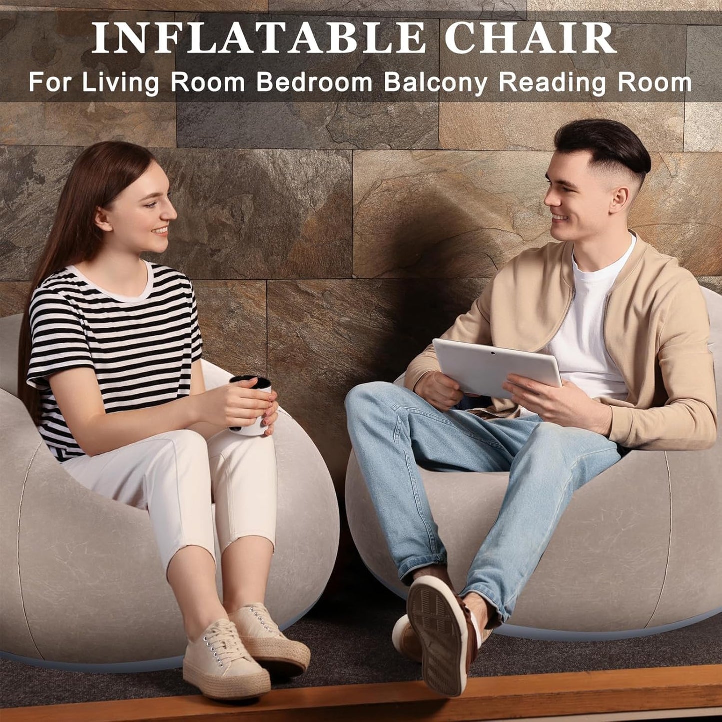 Cozy Inflatable Sofa Chair with Manual Air Pump