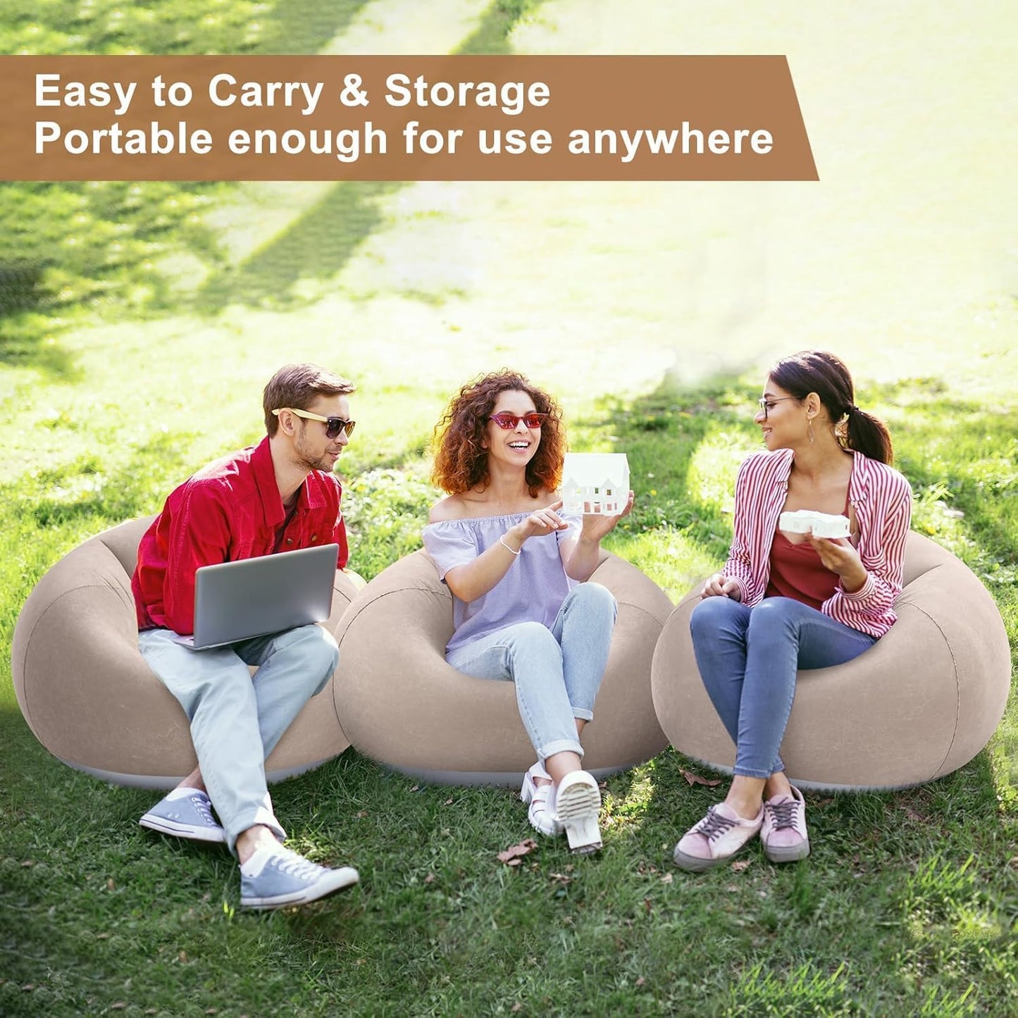 Cozy Inflatable Sofa Chair with Manual Air Pump