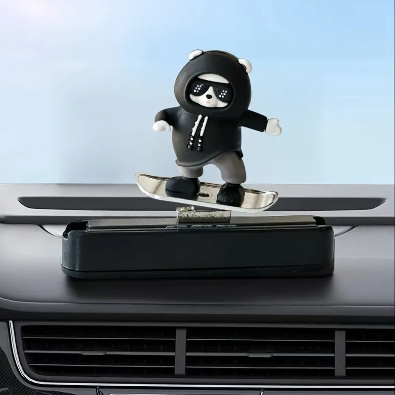 Skateboarding Panda Car Dashboard Decor