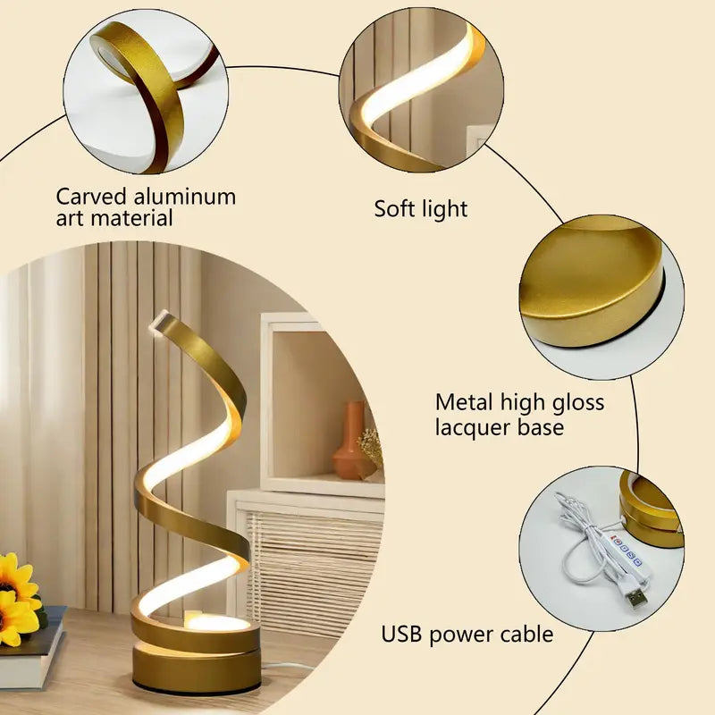مصباح طاولة LED حلزوني