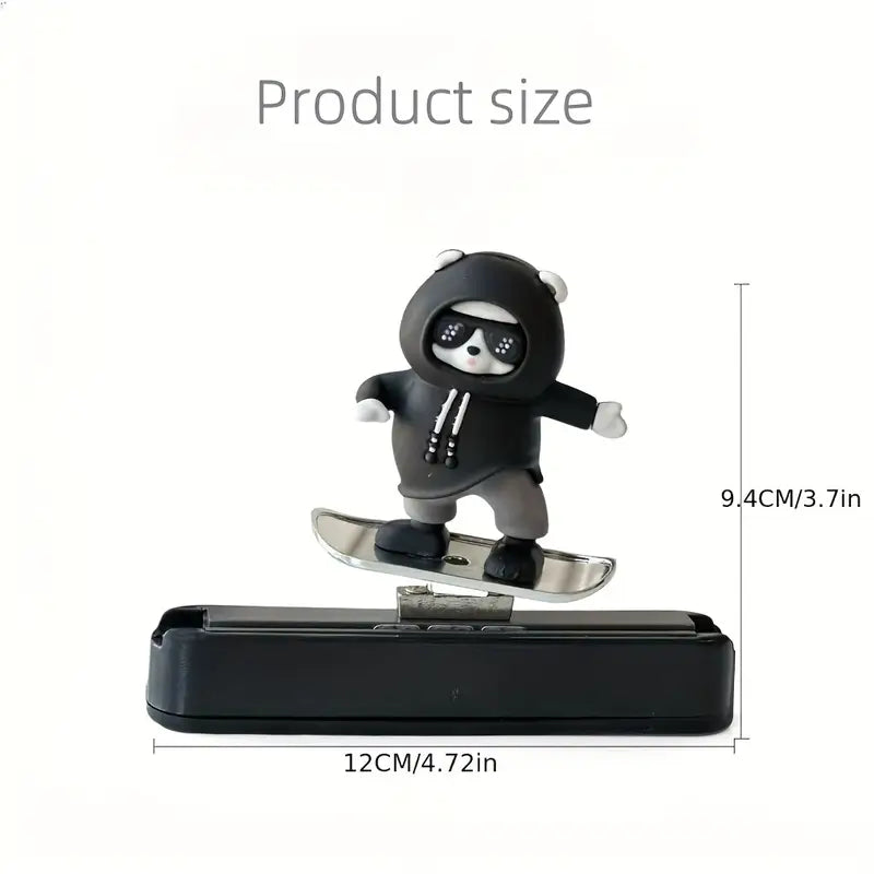Skateboarding Panda Car Dashboard Decor