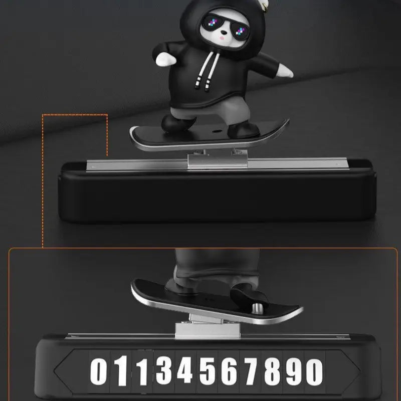 Skateboarding Panda Car Dashboard Decor