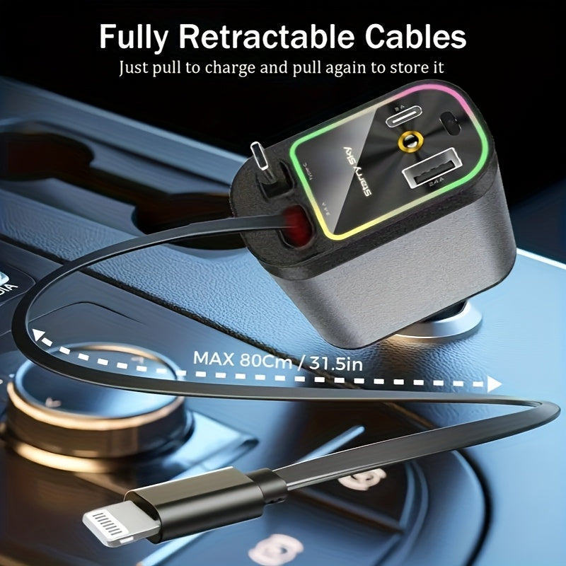 4-in-1 Car Charger with Star Projector