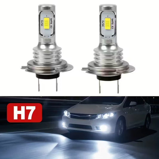 H7 LED White 6000K Headlight Bulbs