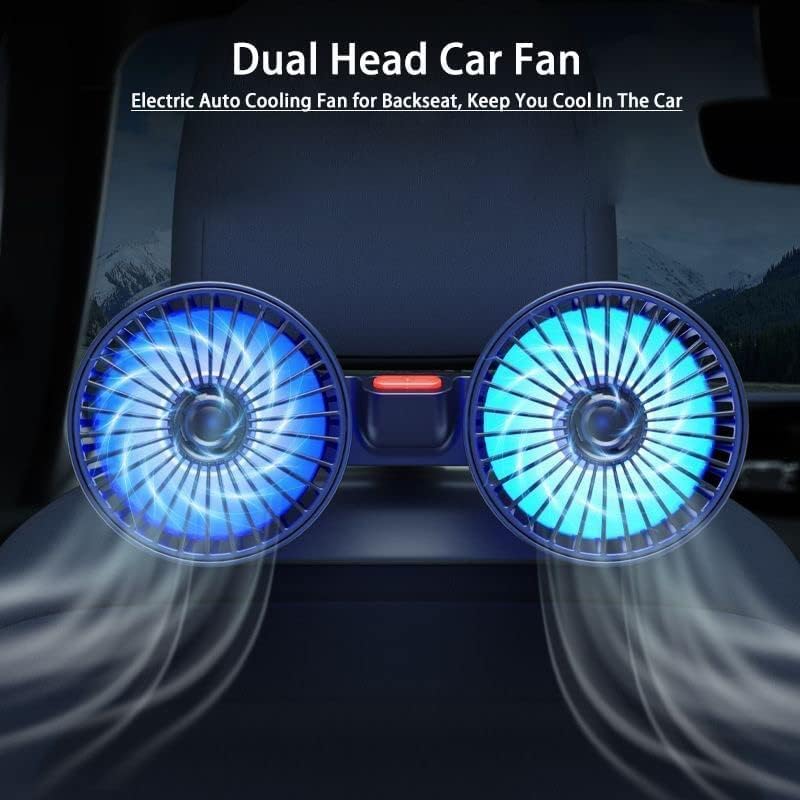 USB Car Dual-Head Rear Ventilation Fan