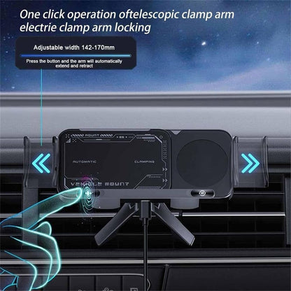 Car Auto Rotating Phone Holder with 15W Wireless Charger